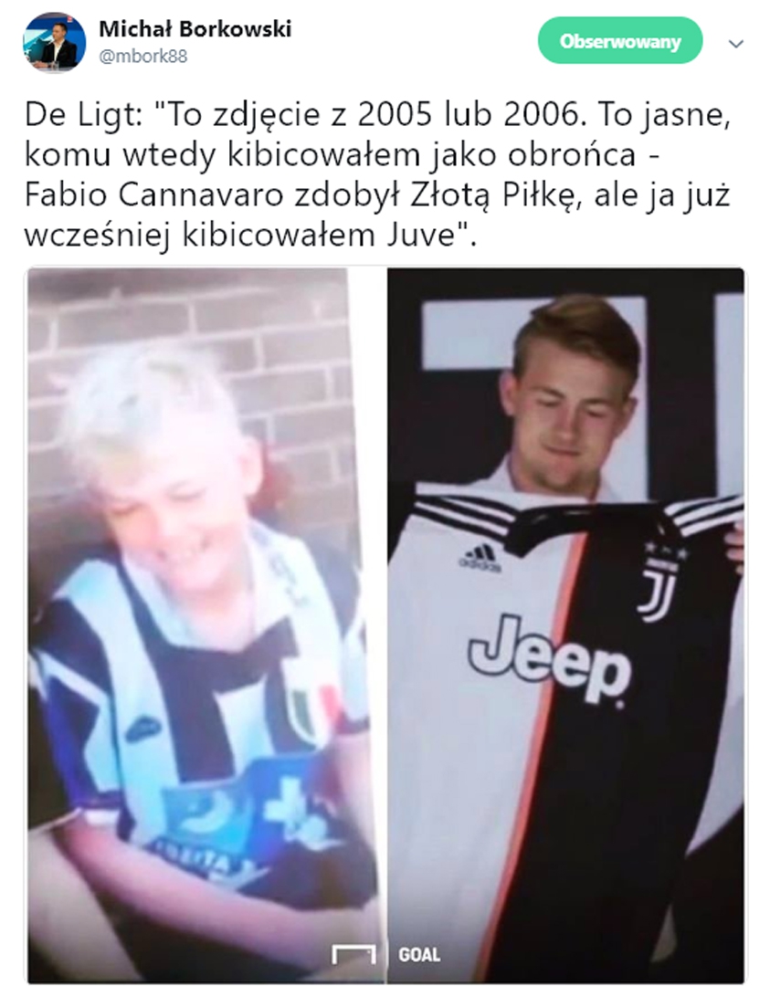 De Ligt zdradził, komu kibicował w dzieciństwie